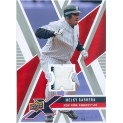 583665 Melky Cabrera Player Worn Jersey Patch Baseball Card - New York Yankees - 2008 Upper Deck No.UDXMCA