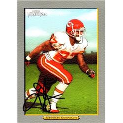 653083 Larry Johnson Autographed Football Card - Kansas City Chiefs, SC - 2006 Topps Turkey Red No.145