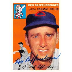 653401 Ken Raffensberger Autographed Baseball Card - Cincinnati Reds - 1954 Topps Archives 1994 No.46