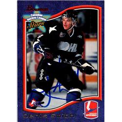 653947 Danis Smith Autographed Hockey Card - Windsor Spitfires - 1998 Bowman CHL Stars No.37