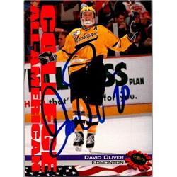 654082 David Oliver Autographed Hockey Card  Michigan Wolverines  1994 Classic College All American No57