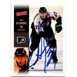Eric Desjardins Autographed Hockey Card - Philadelphia Flyers, FT - 2000 Upper Deck Victory No.171