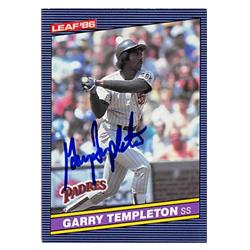123081 Garry Templeton Autographed Baseball Card - San Diego Padres - 1986 Leaf No.133