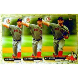 597898 Alex Scherff Baseball Card - Rookie Prospect Lot of 3 2017 Topps Bowman No.BD9 Boston Red Sox