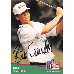 598193 Bill Sander Autographed Golf Card - PGA Tour, SC - 1991 Pro Set No.138