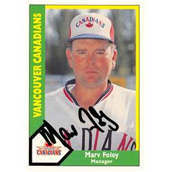 618497 Marv Foley Autographed Baseball Card - Vancouver Canadiens, White Sox - 1990 CMC Minor League No.632