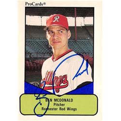 618548 Ben Mcdonald Autographed Baseball Card - Rochester Red Wings, Baltimore Orioles - 1990 Procards Minor League Rookie No.456