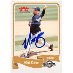 Matt Kinney Autographed Baseball Card - Milwaukee Brewers, SC - 2004 Fleer Tradition No.304