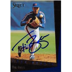 618831 Tim Bogar Autographed Baseball Card - New York Mets, SC - 1993 Score Select No.54T