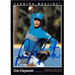 619058 Cris Carpenter Autographed Baseball Card - Florida Marlins - 1993 Pinnacle No.562