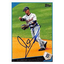 Ramon Santiago autographed baseball card (Detroit Tigers) 2009 Topps #UH233 - Baseball Slabbed Autographed Cards