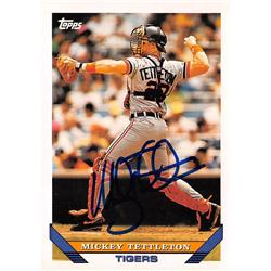 Mickey Tettleton autographed baseball card (Detroit Tigers) 1993 Topps #135 - Baseball Slabbed Autographed Cards