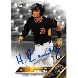 619368 Harold Ramirez Autographed Baseball Card - Pittsburgh Pirates Bradenton Marauders - 2016 Topps Pro Debut No.183