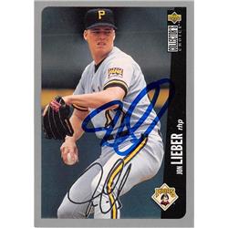 619656 Jon Lieber Autographed Baseball Card - Pittsburgh Pirates - 1996 Upper Deck No.262 Silver Signature Edition