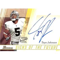 638368 Teyo Johnson Autographed Football Card - Oakland Raiders - 2003 Bowman Signs of the Future No.SFTJ