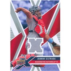639163 Johnny Estrada Player Worn Jersey Patch Baseball Card - Washington Nationals - 2008 Upper Deck No.UDXMJE