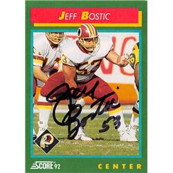 649366 Jeff Bostic Autographed Football Card - Washington Redskins, SC - 1992 Score No.243 -  Autograph Warehouse