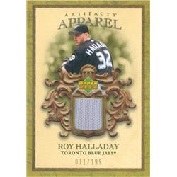 Roy Halladay player worn jersey patch baseball card (Toronto Blue Jays) 2007 Upper Deck Artifacts Apparel #MLBHA LE 11/199 - MLB Game Used Jerseys
