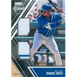 Dominic Smith player worn jersey patch baseball card (New York Mets) 2017 Panini Elite Extra Edition Rookie #DMDS LE 290/299 - MLB Game Used Jerseys