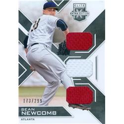 649671 Sean Newcombe Player Worn Jersey Patch Baseball Card - Atlanta Braves - 2016 Panini Elite Extra Rookie No.TMSN LE 173-299