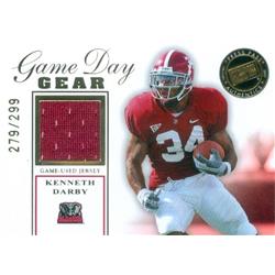 649780 Kenneth Darby Player Worn Jersey Patch Football Card - Alabama Crimson Tide - 2007 Press Pass Game Day Gear No.GDGKD LE 279-299