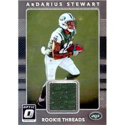 Ardarius Stewart Player Worn Jersey Patch Football Card - New York Jets - 2017 Donruss Optic Chrome Rookie Threads No.20
