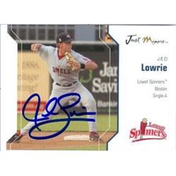 649931 Jed Lowrie Autographed Baseball Card - Lowell Spinners Boston Red Sox - 2006 Just Minors No.35