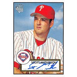649957 Scott Mathieson Autographed Baseball Card - Philadelphia Phillies - 2006 Topps 52 Rookie No.52SSM