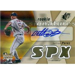 650100 Beltran Perez Autographed Baseball Card - Washington Nationals - 2007 Upper Deck SPX Rookie No.124