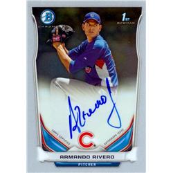 650195 Armando Rivero Autographed Baseball Card - Chicago Cubs - 2014 Bowman Chrome Rookie No.BCAPARI