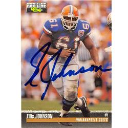 650442 Ellis Johnson Autographed Football Card - Univeristy of Florida Gators Drafted Colts - 1995 Pro Line Classic No.26 Rookie