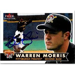 651355 Warren Morris Autographed Baseball Card - Pittsburgh Pirates, FT - 2001 Fleer Tradition No.32