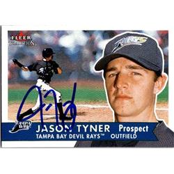 651374 Jason Tyner Autographed Baseball Card - Tampa Rays, FT - 2001 Fleer Tradition No.359