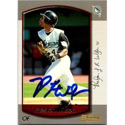 651532 Preston Wilson Autographed Baseball Card - Florida Marlins, FT - 2000 Bowman No.102