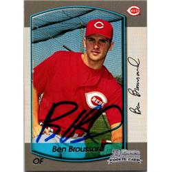 651537 Ben Broussard Autographed Baseball Card - Cincinnati Reds, FT - 2000 Bowman No.266