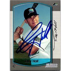 651543 Toby Hall Autographed Baseball Card - Tampa Rays, FT - 2000 Bowman No.187