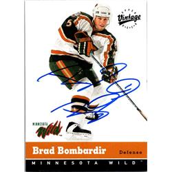 651721 Brad Bombardir Autographed Hockey Card - Minnesota Wild, FT - 2000 Upper Deck Vintage No.181
