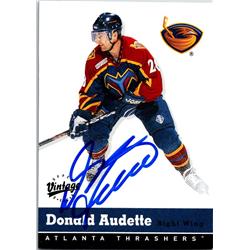 651767 Donald Audette Autographed Hockey Card - Atlanta Thrashers, FT - 2000 Upper Deck Vintage No.15