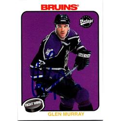 651789 Glen Murray Autographed Hockey Card - Boston Bruins, FT - 2001 Upper Deck Vintage No.117