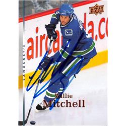 652070 Willie Mitchell Autographed Hockey Card - Vancouver Canucks - 2007 Upper Deck No.286