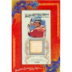 652802 Carlos Lee Player Used Bat Patch Baseball Card - Houston Astros - 2010 Topps Allen & Ginter No.AGRCL