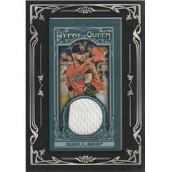652811 Ricky Nolasco Player Worn Jersey Patch Baseball Card - Florida Marlins - 2013 Topps Gypsy Queen No.GQMRRN