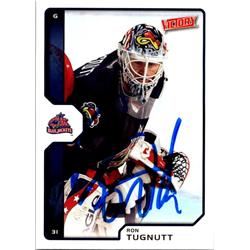 653876 Ron Tugnutt Autographed Hockey Card - Columbus Blue Jackets, FT - 2002 Upper Deck Victory No.62K Vintage No.102-1