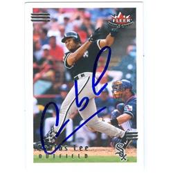 585729 Carlos Lee Autographed Baseball Card - Chicago White Sox - 2002 Fleer Triple Crown Baseball Card No.153