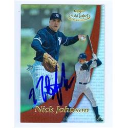 585732 Nick Johnson Autographed Baseball Card - New York Yankees - 2000 Topps Gold Label Baseball Card No.1