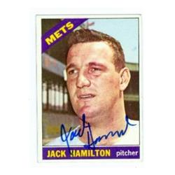 586130 Jack Hamilton Autographed Baseball Card - New York Mets - 1966 Topps No.262