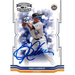 586766 Mike Cameron Autographed Baseball Card - New York Mets - 2005 Throwback Threads No.74