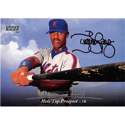 586930 Terrence Long Autographed Baseball Card - New York Mets SC - 1995 Upper Deck No.175 Top Prospect