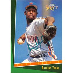 586940 Anthony Young Autographed Baseball Card - New York Mets - 1993 Score Select No.284 Rookie