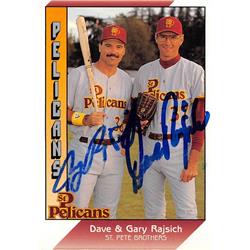 586974 Dave Gary Rajsich Autographed Baseball Card - 1991 Pacific Senior League No.160 - St Petersburg Pelicans